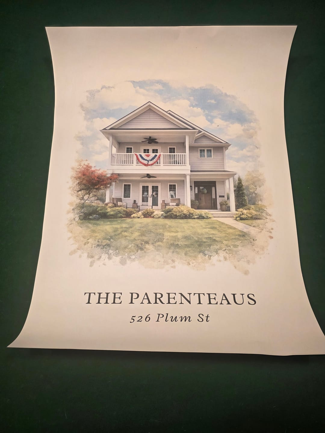 Customer photo review of Custom Watercolor House Portrait – Watercolor Art Print