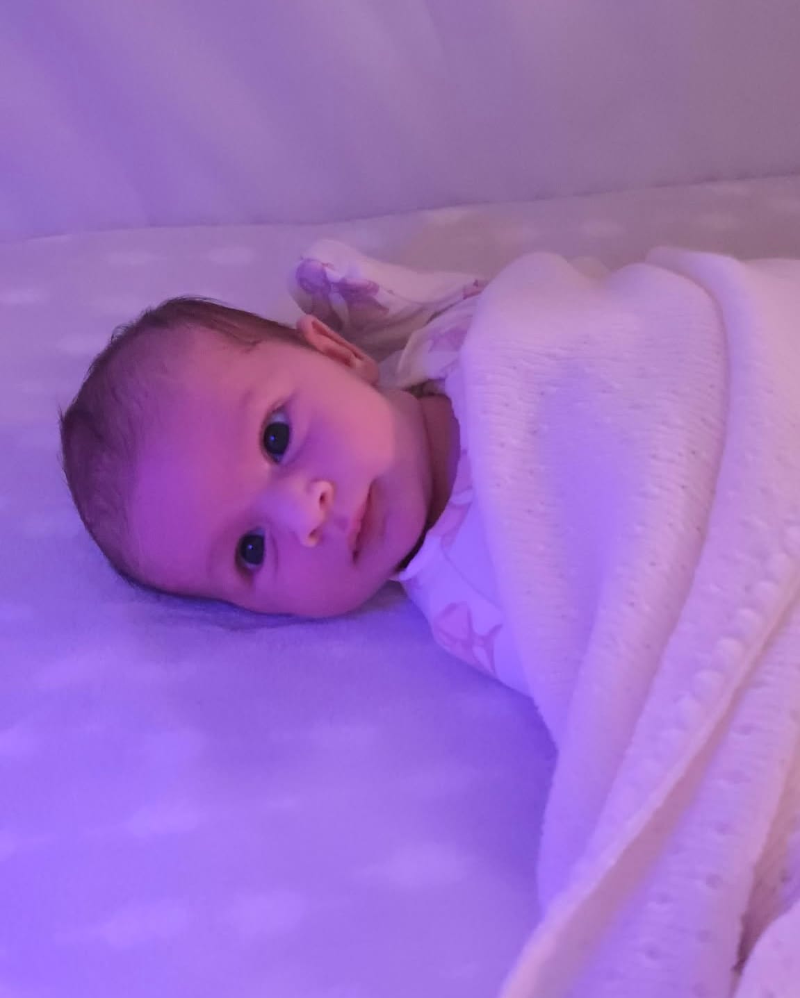 Customer photo review of Country Laine - Merino Wool Eyelet Babies Blanket