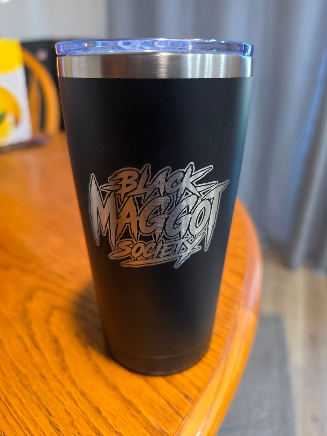 Customer photo review of $5 Sample - Custom 20 oz Tumbler with your Business Logo Engraved - Great Test Before Bulk Volume Order!