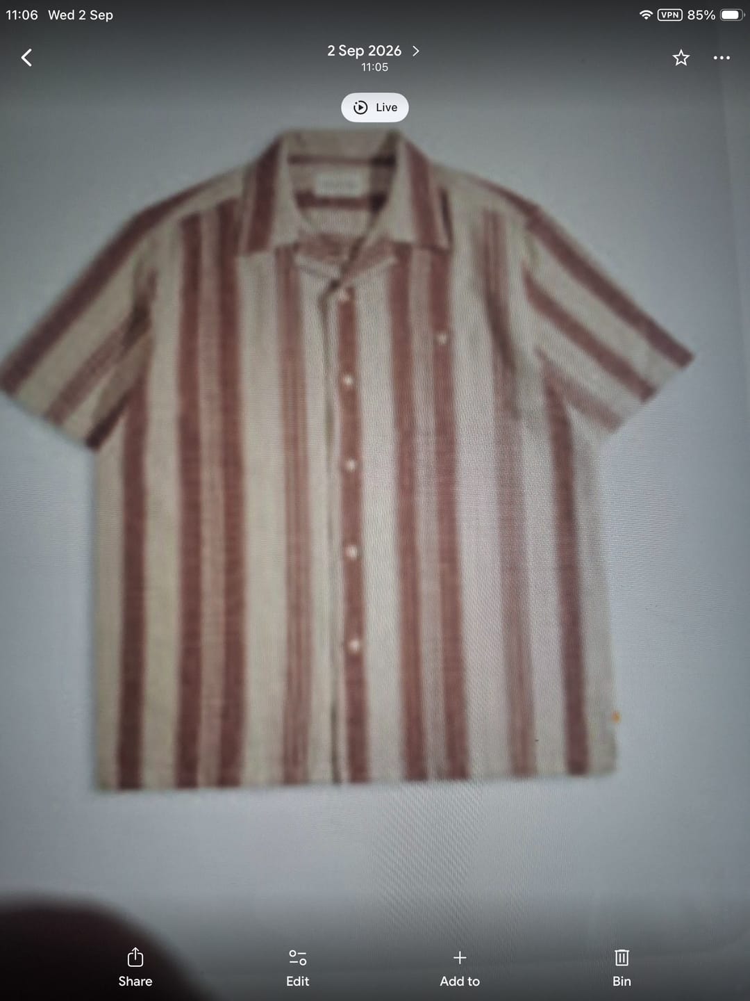 Customer photo review of Selleck Slub Stripe Shirt