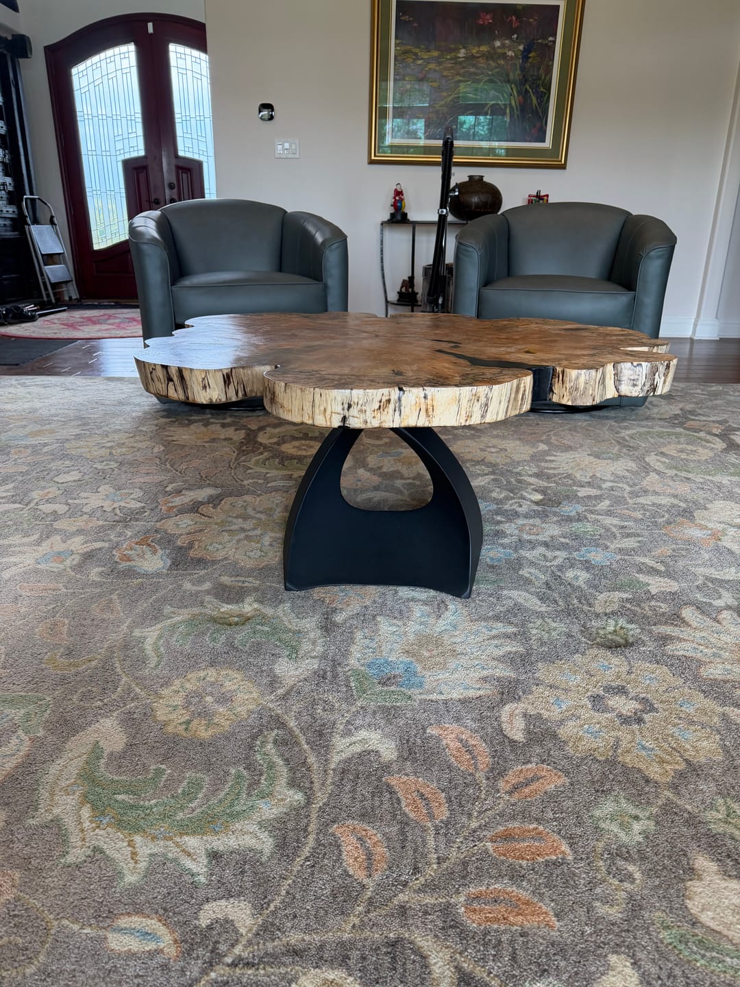 Customer photo review of Coffee Table Base 16.5" H Contemporary Style DIY Project - 121B Tulipe