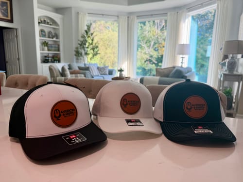 Customer photo review of Premium Custom Leather Patch Hats (Wholesale)