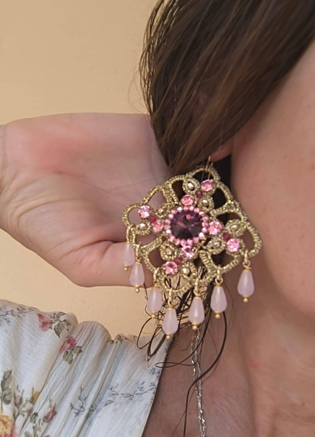 Customer photo review of Orecchini Mizzica rosa
