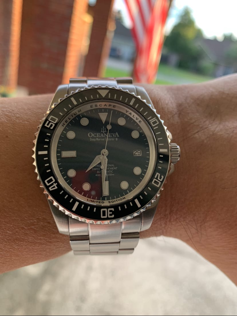 Customer photo review of Oceaneva Men's Deep Marine Explorer II 1250M Pro Diver Watch Gun Metal Gray Dial