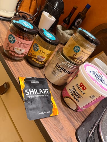 Shilajit van klant Dave R. bij zijn ontbijt