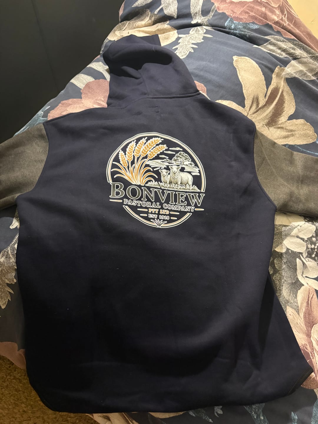 Customer photo review of Navy, Charcoal & Light Grey | Half Zip Long Tail Hoody
