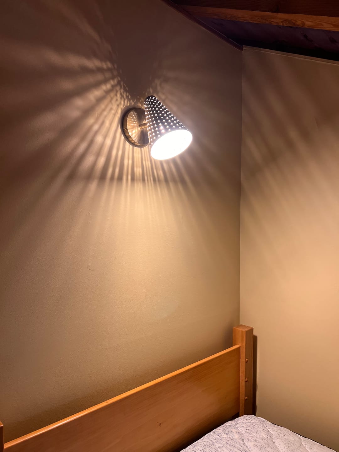 Customer photo review of Modern Funky 1-Light Starry Pinhole Cone Wall Sconce