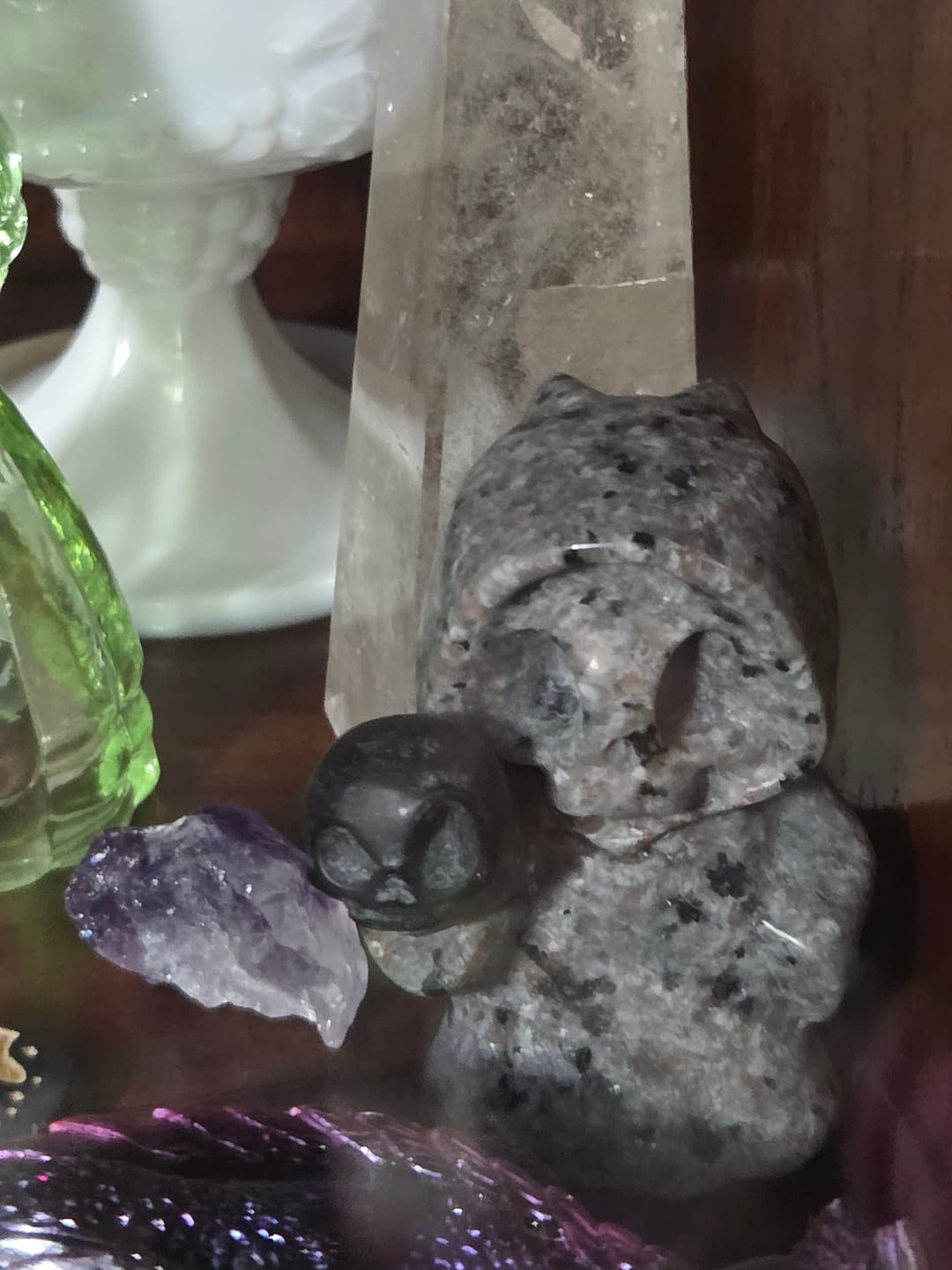 Customer photo review of Natural Yooperlite Ghost Holding Skull Carving