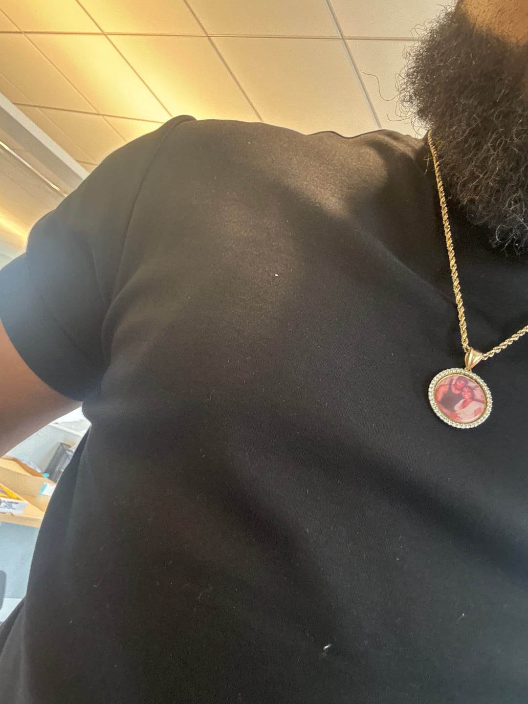 Customer photo review of Mock Neck T-Shirt