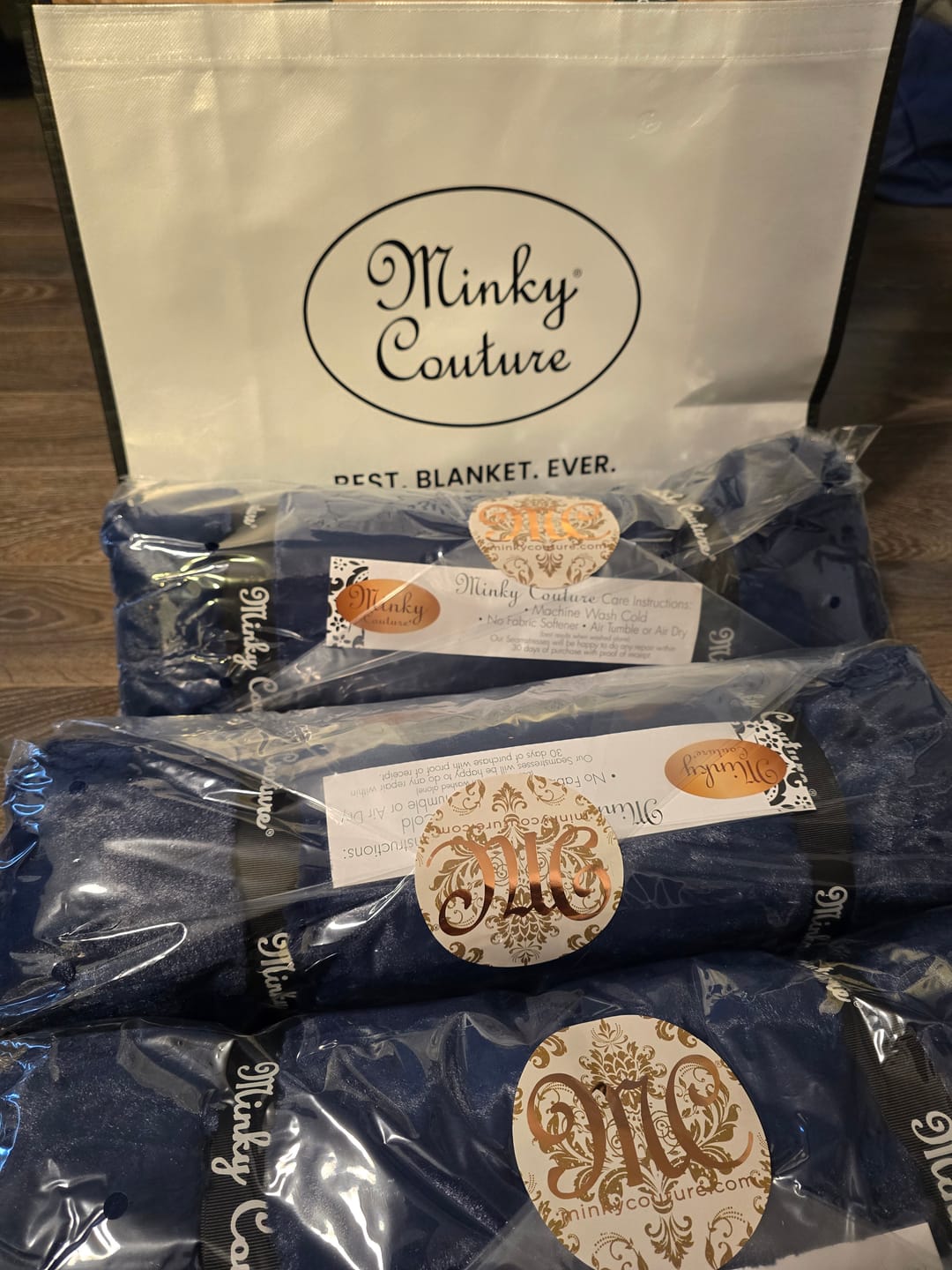 Customer photo review of Sorbet Navy Blanket