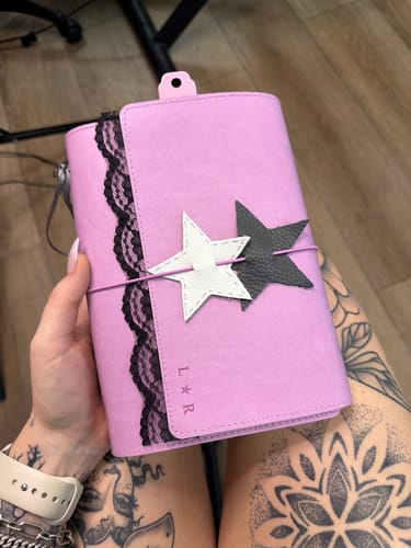 Customer photo review of Refillable Folio in Rose Quartz