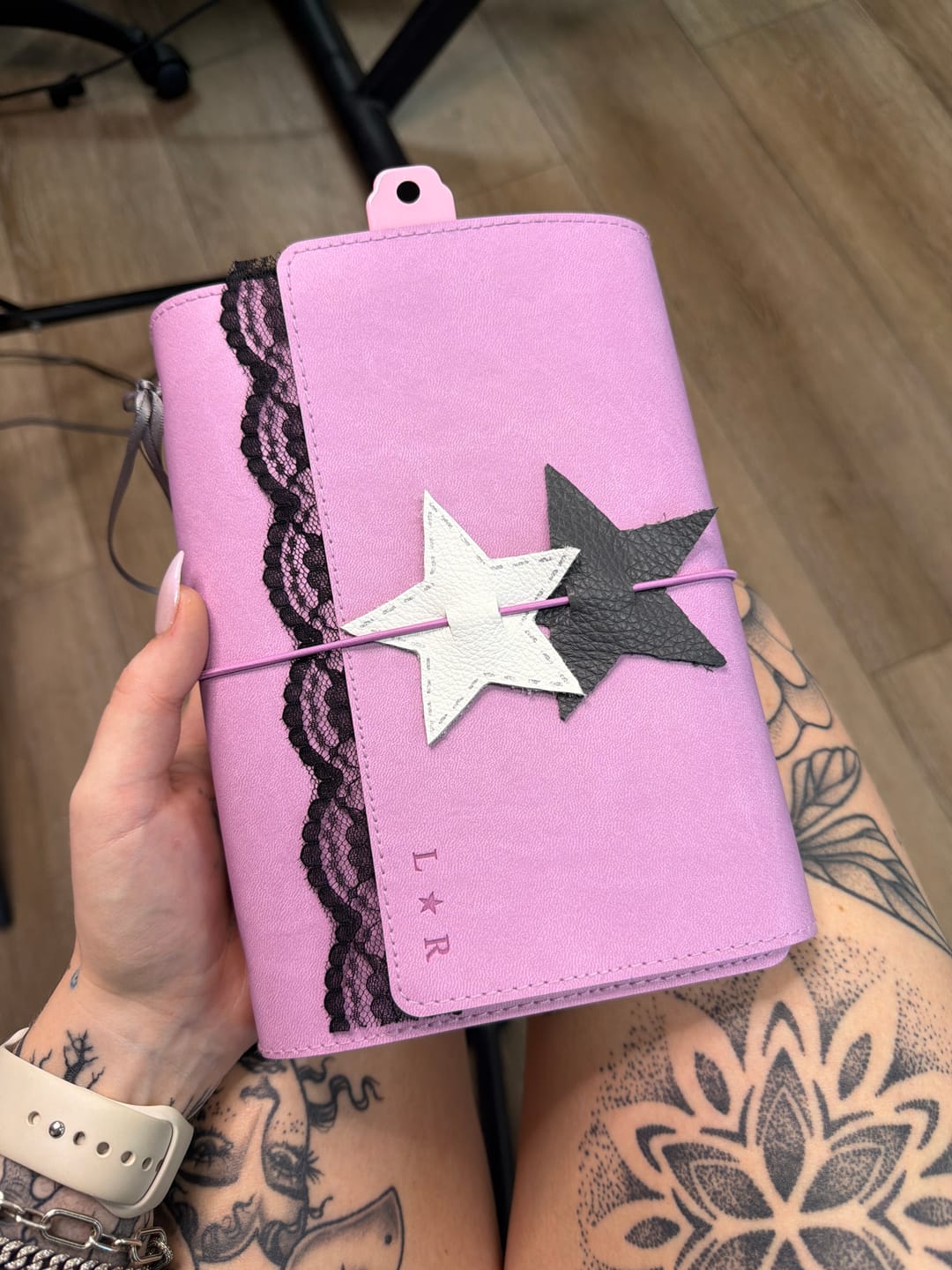 Customer photo review of Refillable Folio in Rose Quartz
