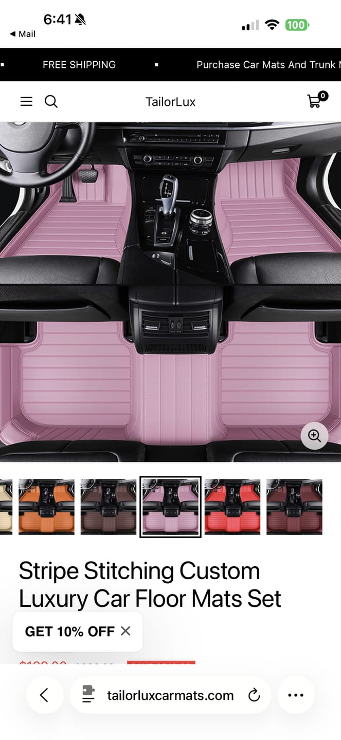 Customer photo review of Stripe Stitching Custom Luxury Car Floor Mats Set