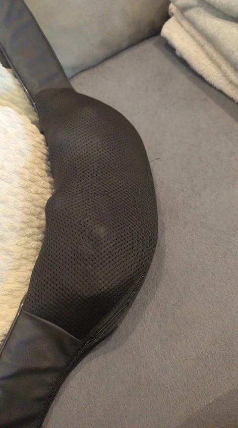 Customer photo review of Ergonomic U-Shape Shiatsu Massager - 8 Nodes, Soothing Heat Therapy