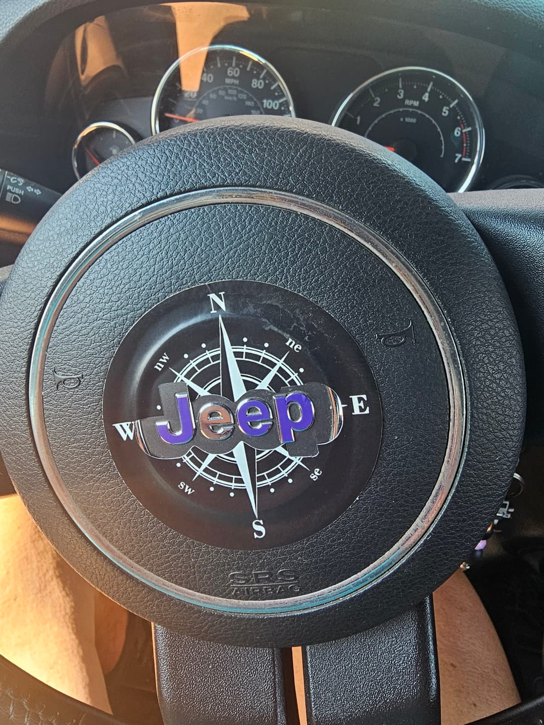 Customer photo review of Compass Steering Wheel Decal for Jeep