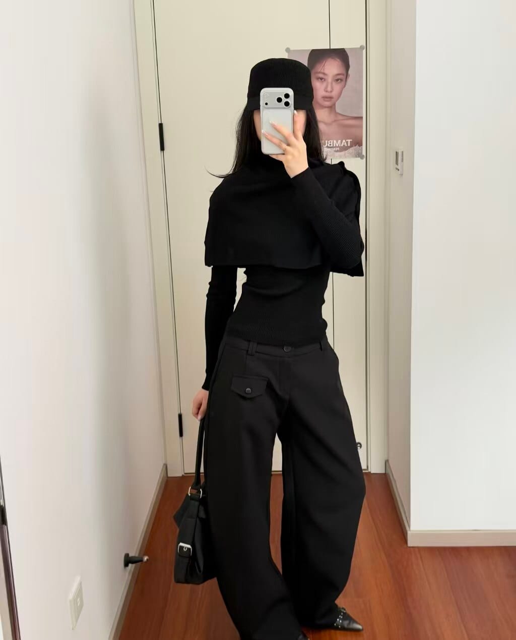 Customer photo review of IAMXIAA Knit Cape & Ribbed Base Top Two-Piece Set