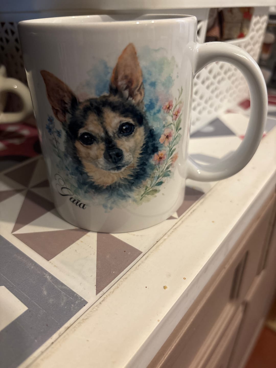 Customer photo review of Aquarell - Mug personnalisé