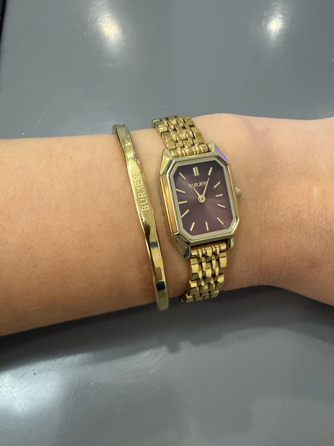 Customer photo review of Isabell Petite Gold Burgundy