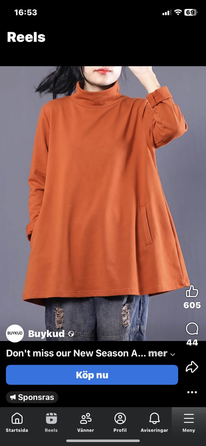 Customer photo review of Plus Size Women Casual Pure Color Turtleneck Sweatshirt