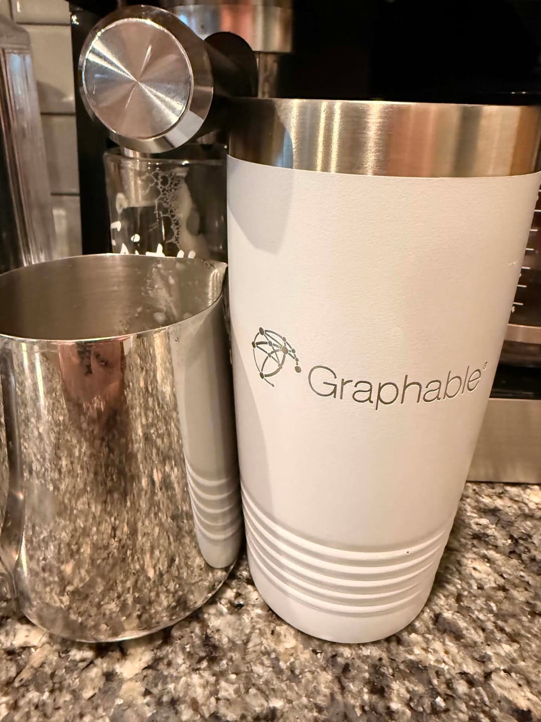 Customer photo review of $5 Sample - Custom 20 oz Tumbler with your Business Logo Engraved - Great Test Before Bulk Volume Order!
