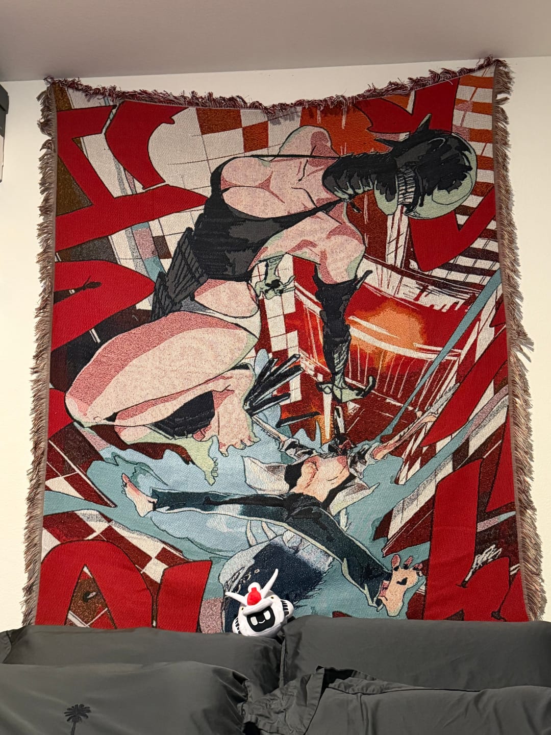 Customer photo review of Chainsaw 3 Woven Blanket Tapestry
