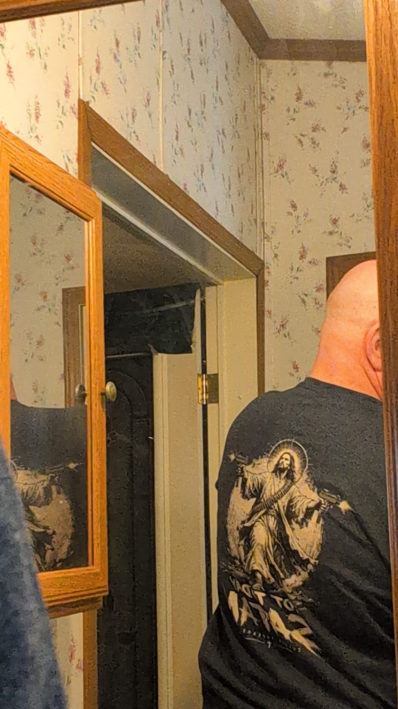 Customer photo review of Not Today Satan Uzi T-Shirt