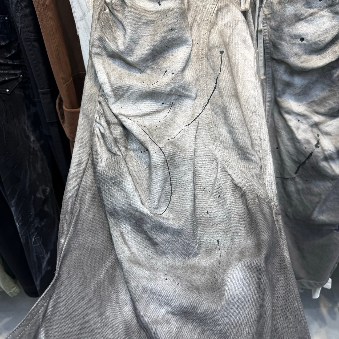 Customer photo review of The Deconstructed Double-Waist Splatter Denim
