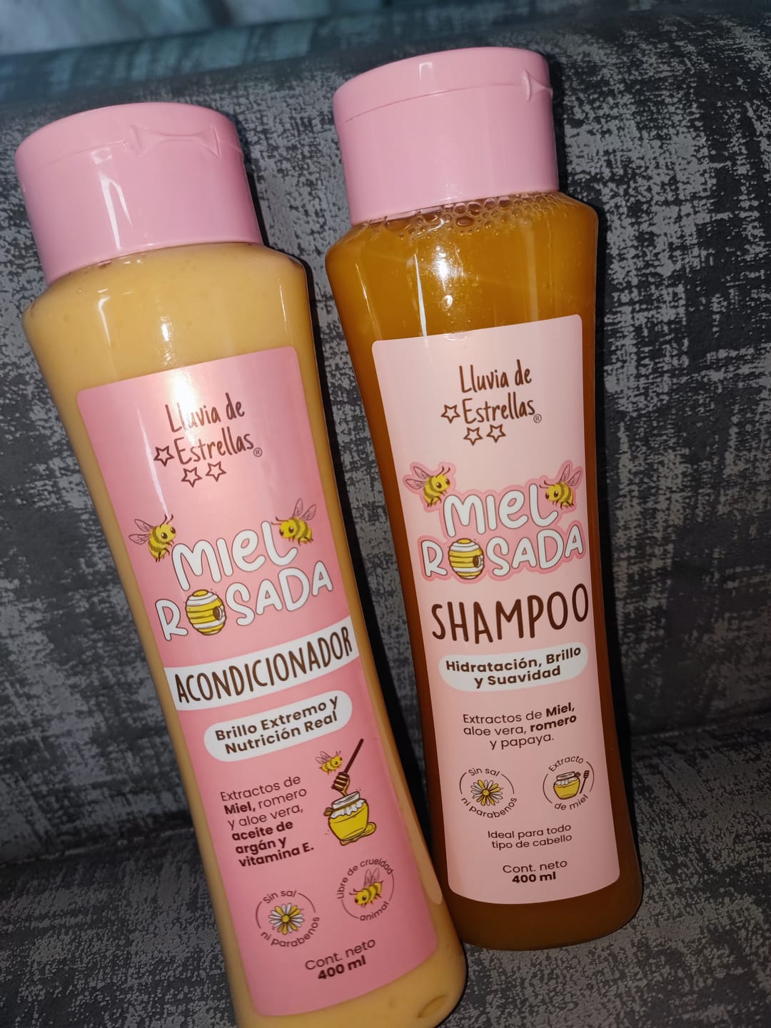 Customer photo review of SHAMPOO+ACONDICIONADOR MIEL ROSADA