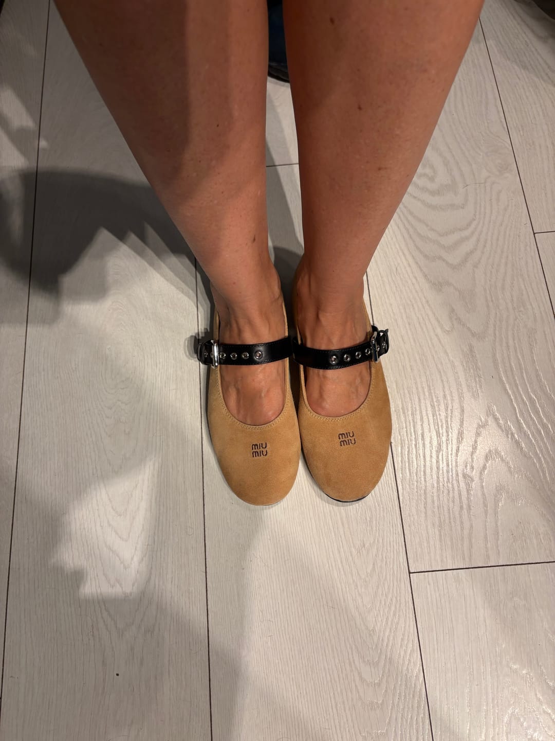 Customer photo review of Miumiu 2026 Ballet Flats Suede Sheepskin 956925