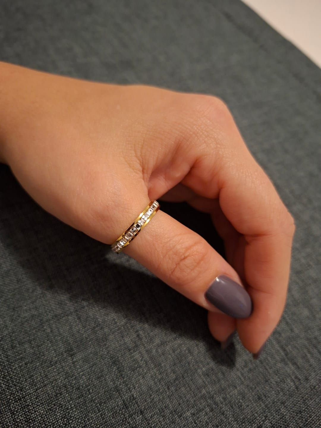Customer photo review of Anel Brilhante Banhado em Ouro 18K