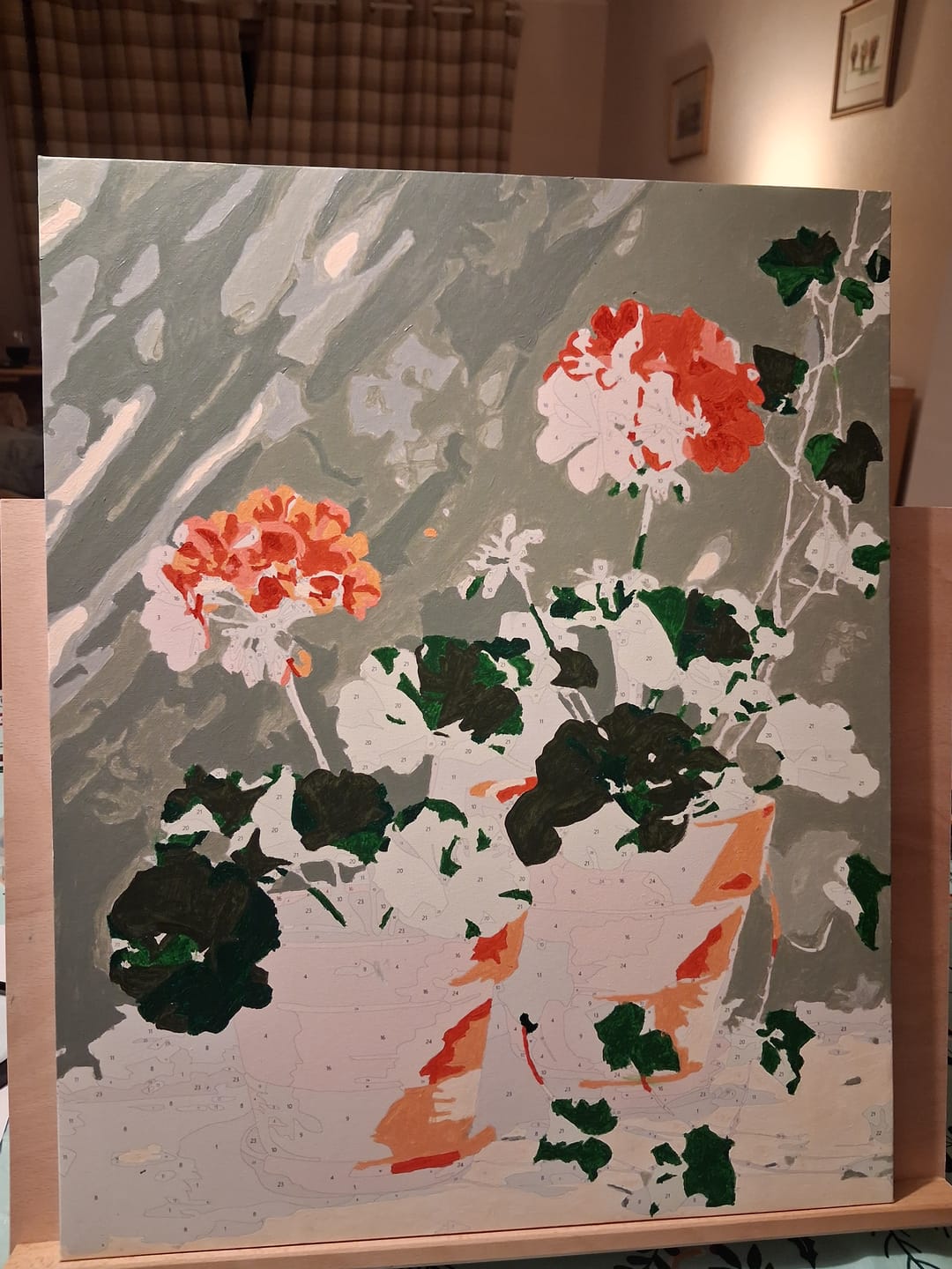 Customer photo review of Geranium Corner | Paint by Number