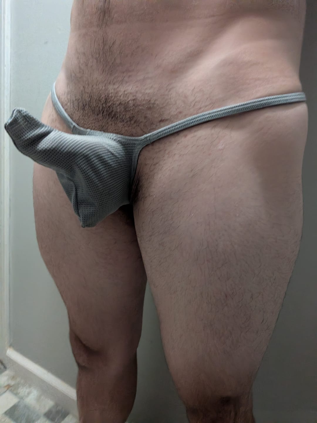 Customer photo review of 3 Pack Men's Breathable Mesh Sexy Ice Silk Strings