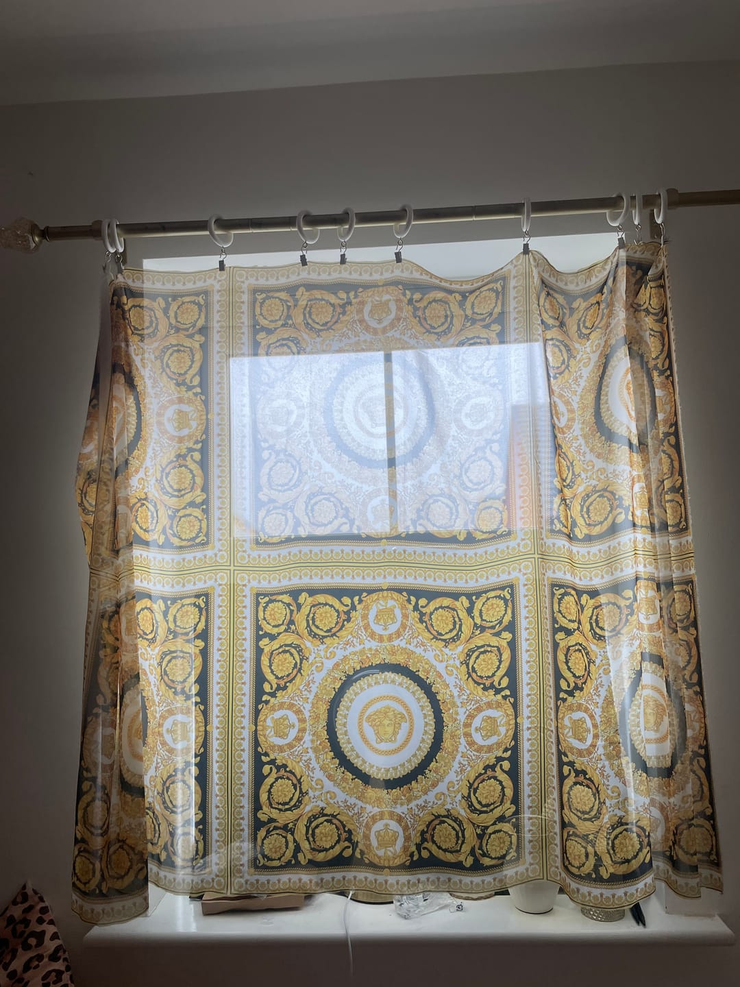Customer photo review of Luxurious Baroque Pattern Fabric in Black and Gold