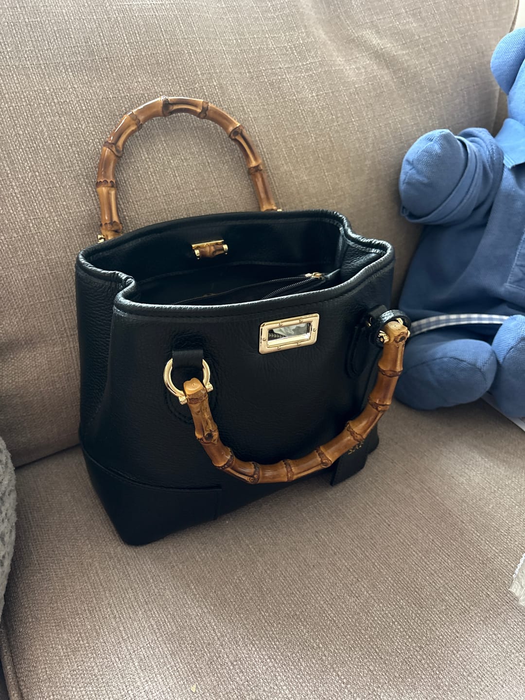 Customer photo review of Alba Leather - Bamboo Handle Bag