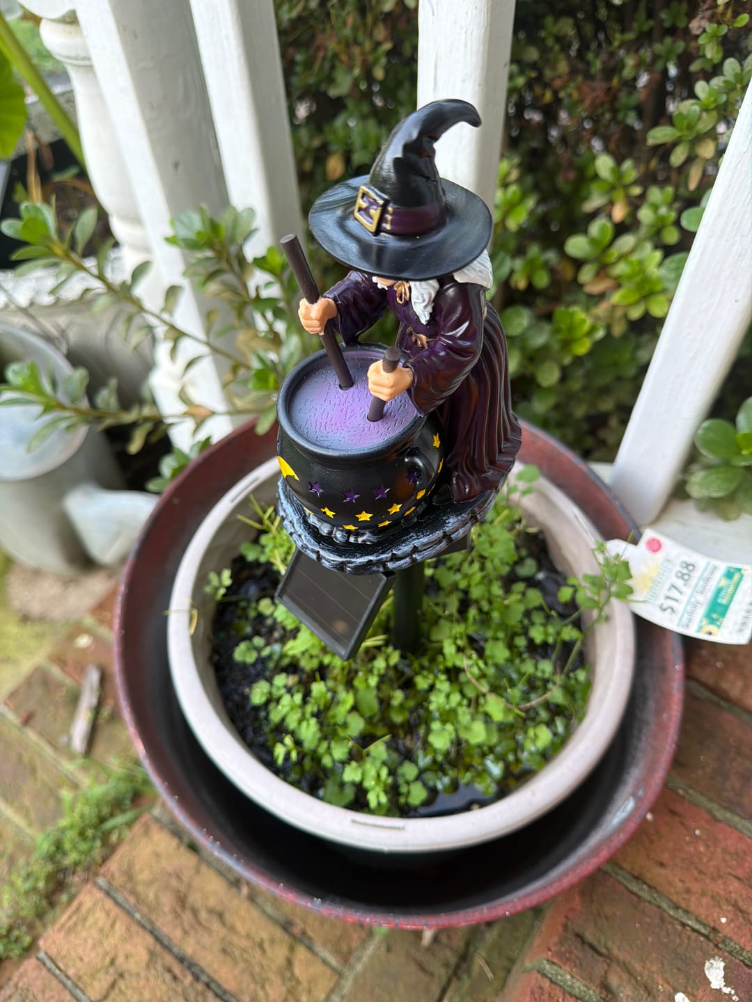 Customer photo review of 🪄Halloween Witch Glowing Cauldron Solar Light