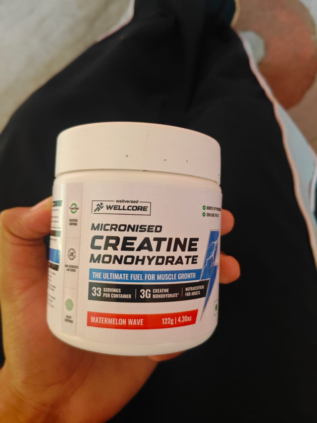 Customer photo review of Wellcore - Pure Micronised Creatine Monohydrate | Watermelon Wave (122g, 33 servings)