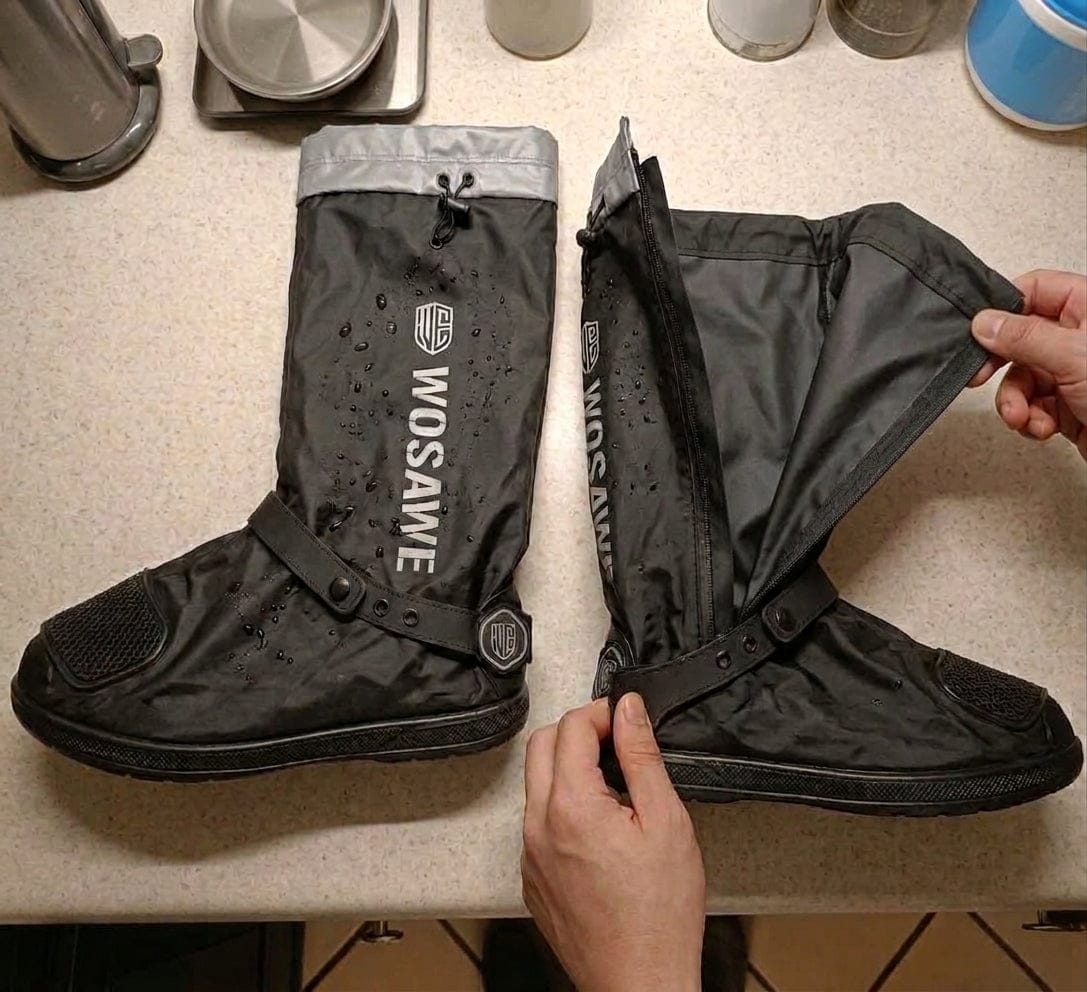 Customer photo review of SplashGuard Waterproof Shoe Covers