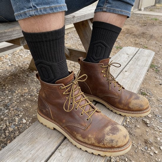 Customer photo review of Chaussettes WorkShield – Confort et résistance au quotidien