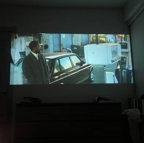 Customer photo review of WallCinema™ Pro – Portable Smart Projector with 4K Support