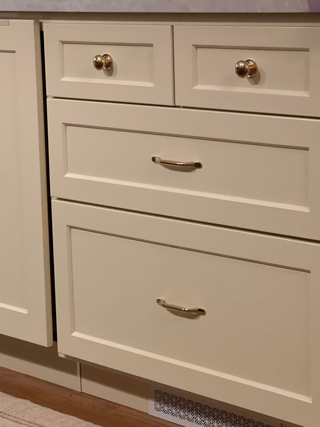 Customer photo review of Shropshire Polished Brass Cupboard Handles