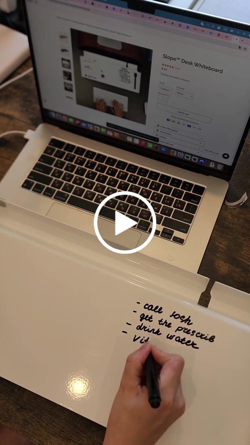 Customer video review of Slope™ Desk Whiteboard