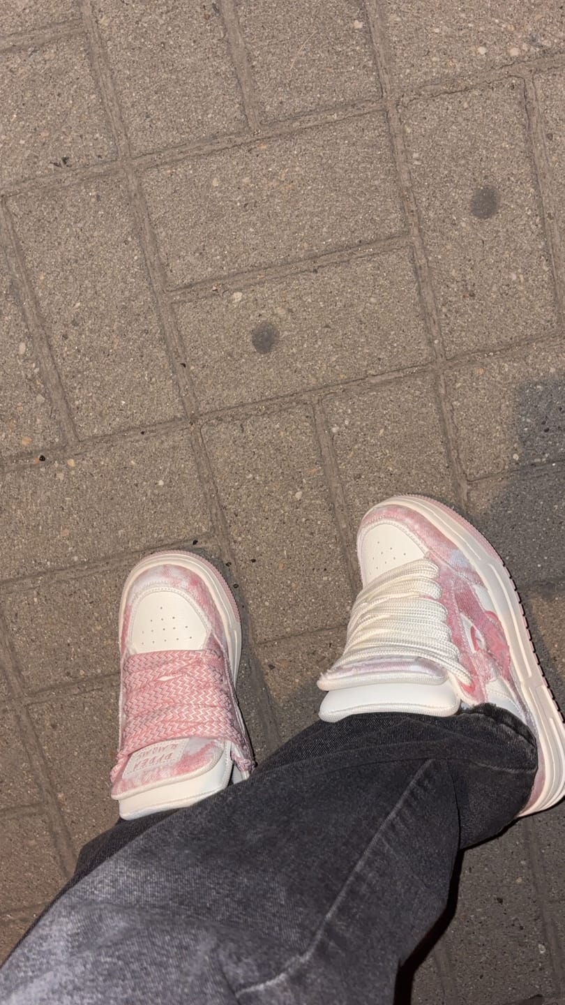 Customer photo review of Pink Double Tongue Sneakers