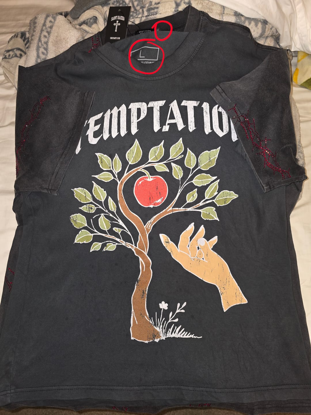 Customer photo review of Risen Rhinestone T-Shirt