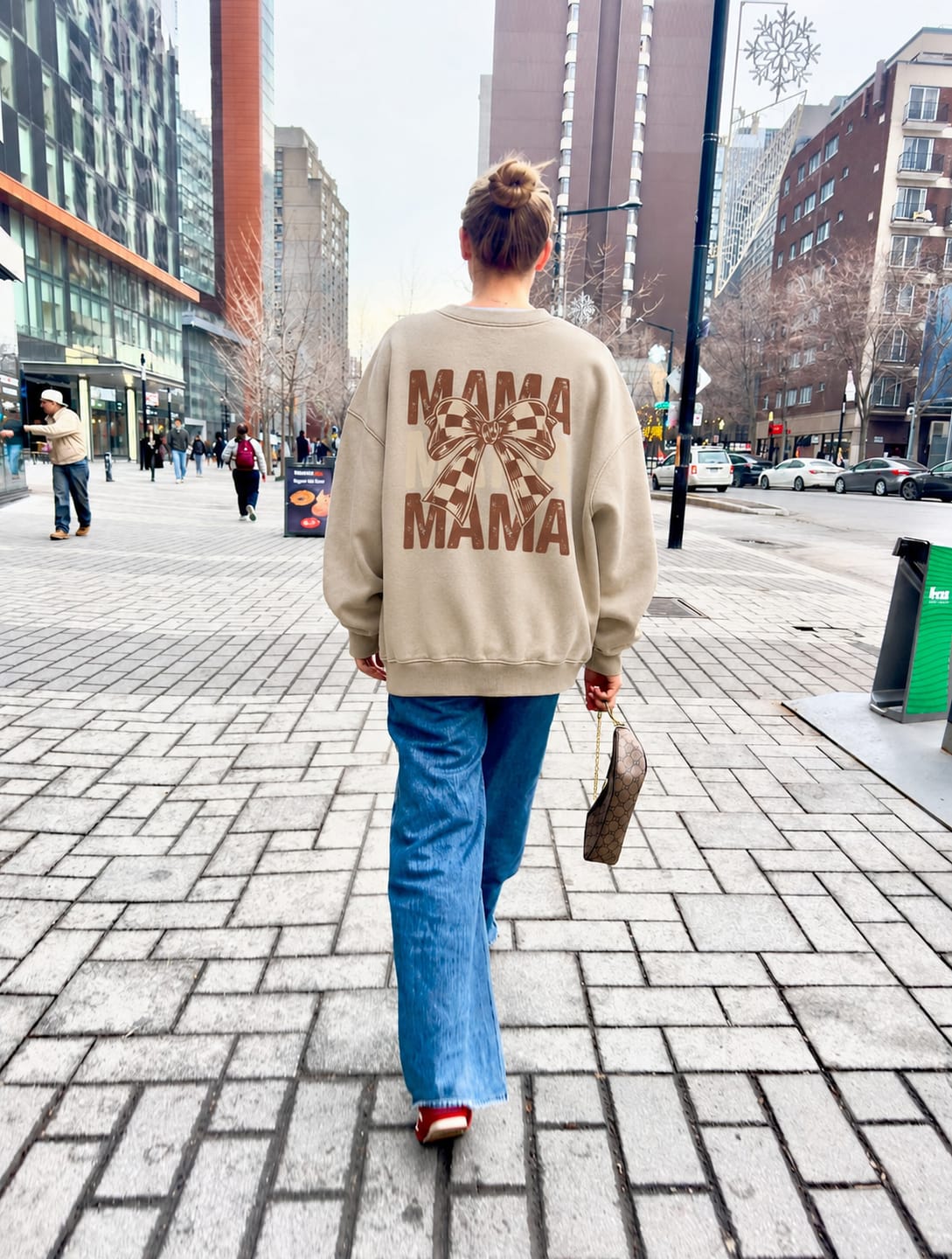 Customer photo review of MAMA Bow Washed Graphic Sweatshirt