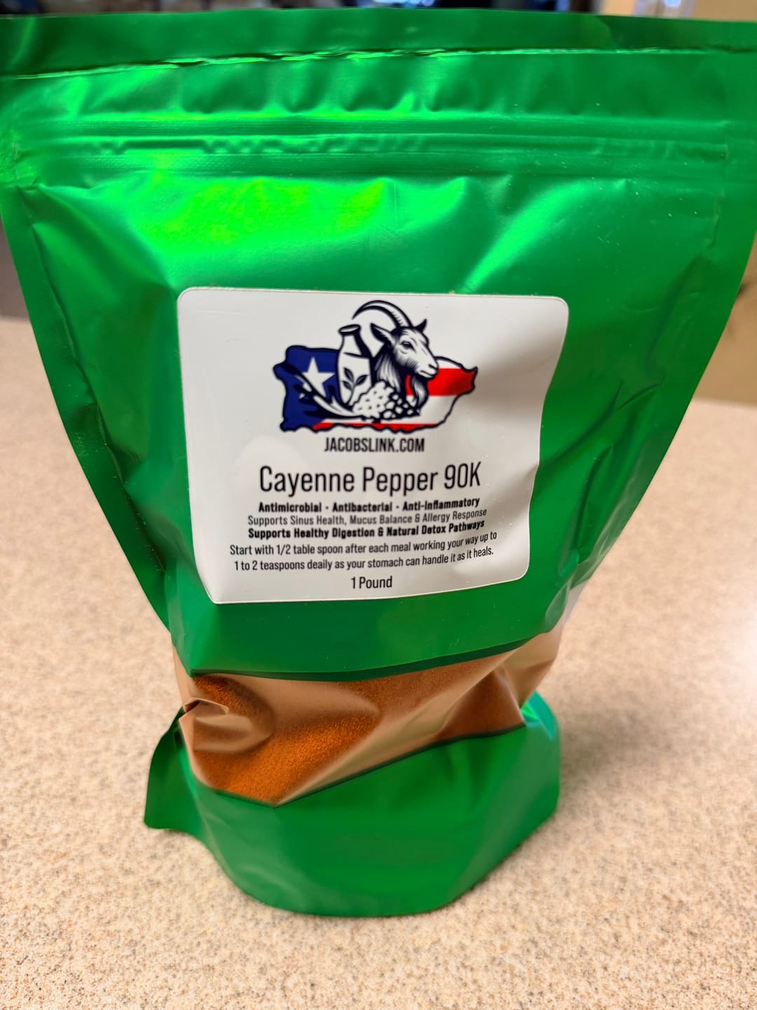 Customer photo review of Cayenne Pepper 90K 1 lb