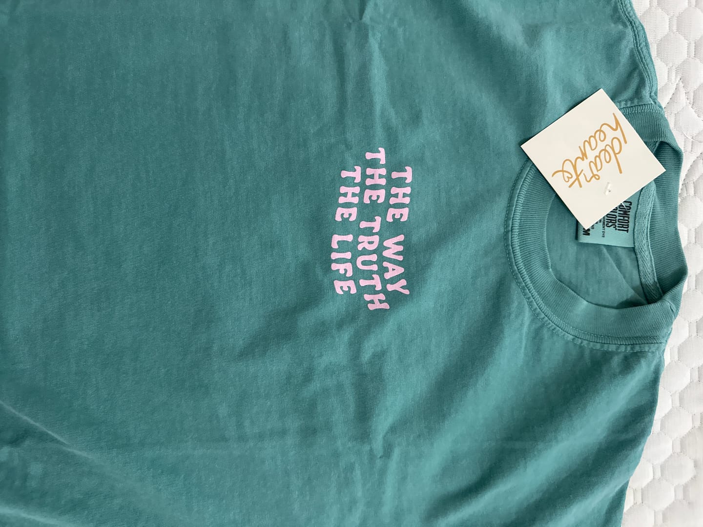 Customer photo review of It's A Great Day Tee - Seafoam