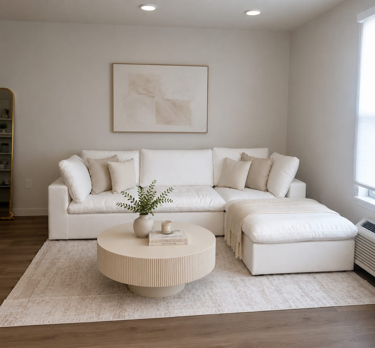Customer photo review of Classic Modular 3-Seater Sectional in White