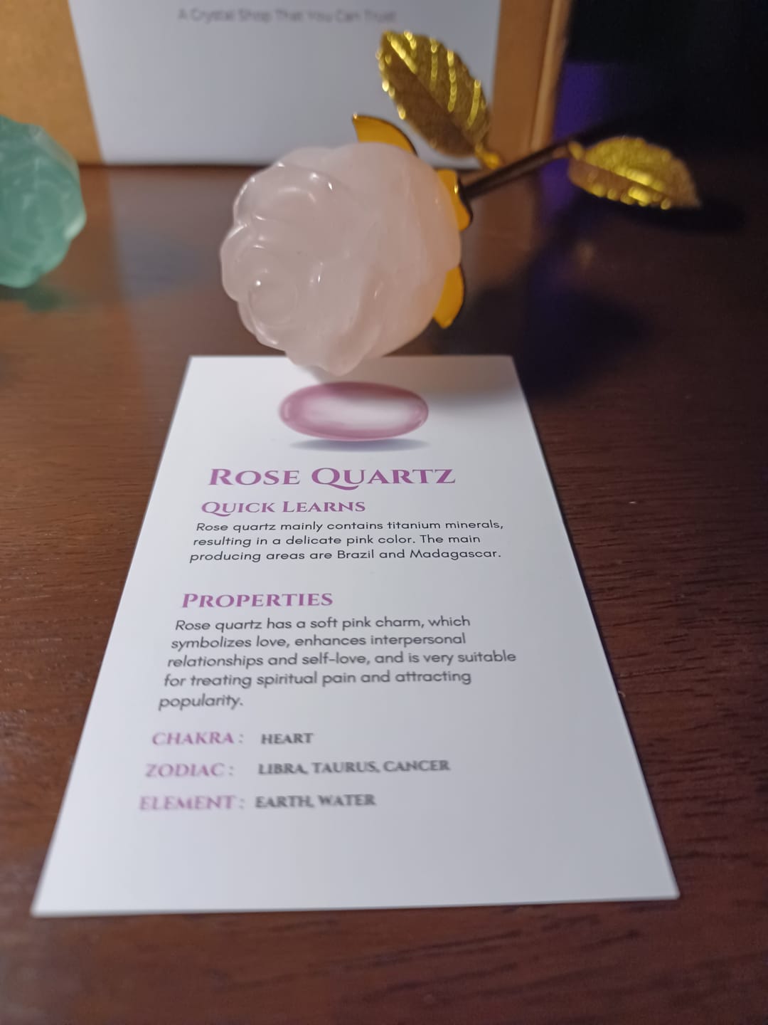 Customer photo review of Natural Crystal Exquisite Handheld Rose Flower