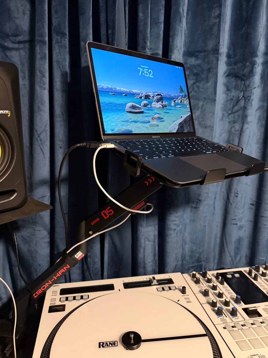 Customer photo review of Laptop Arm Mount for Desk – Adjustable Stand with Gas Spring