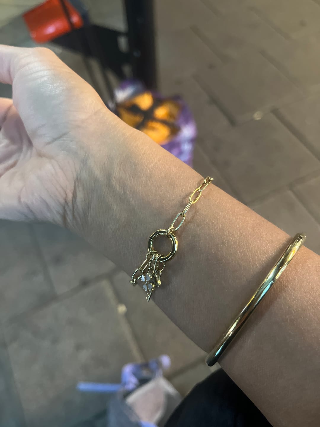Customer photo review of Paperclip Chain Charm Bracelet